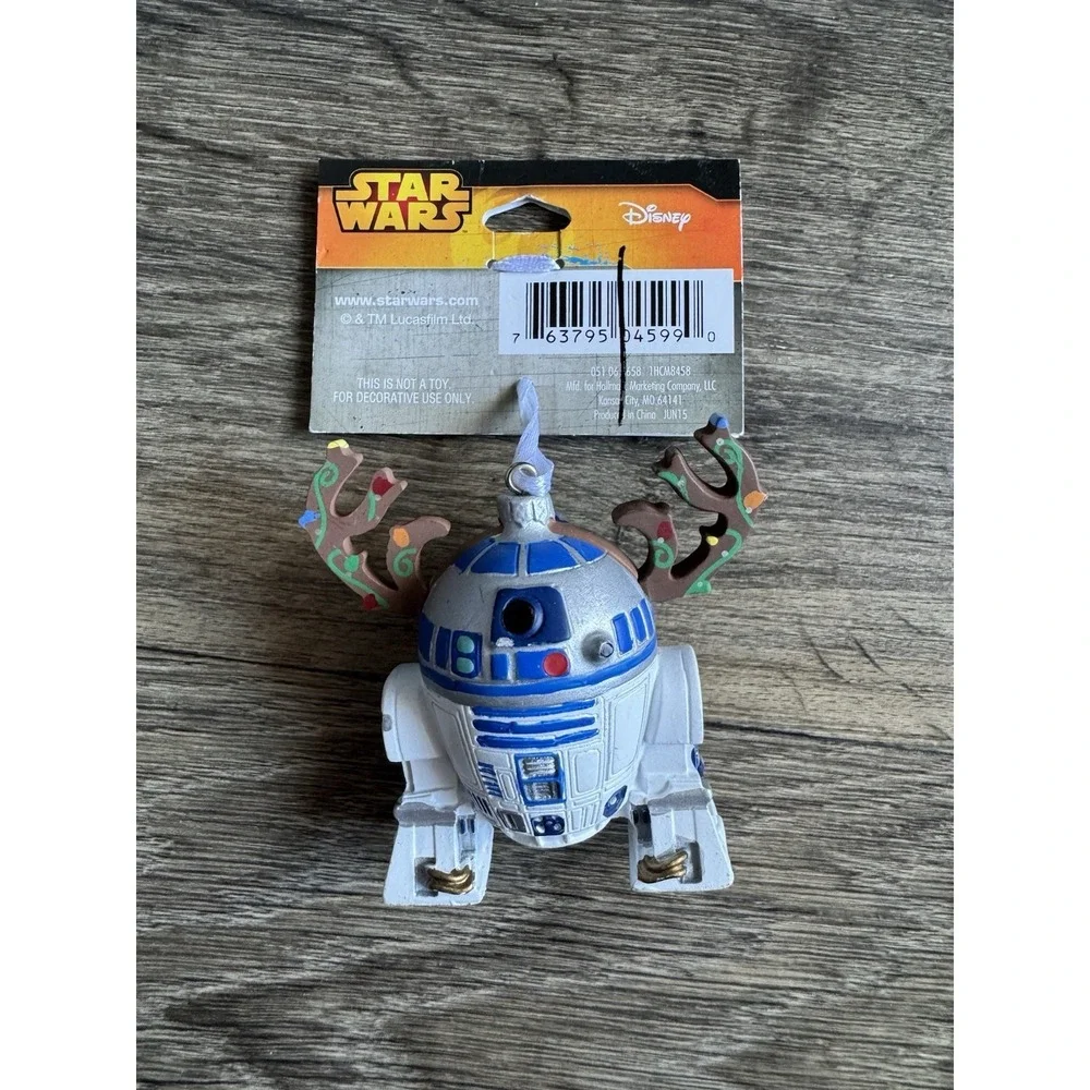 Hallmark Star Wars R2D2‎ with Antlers Christmas Tree Ornament Disney NWT